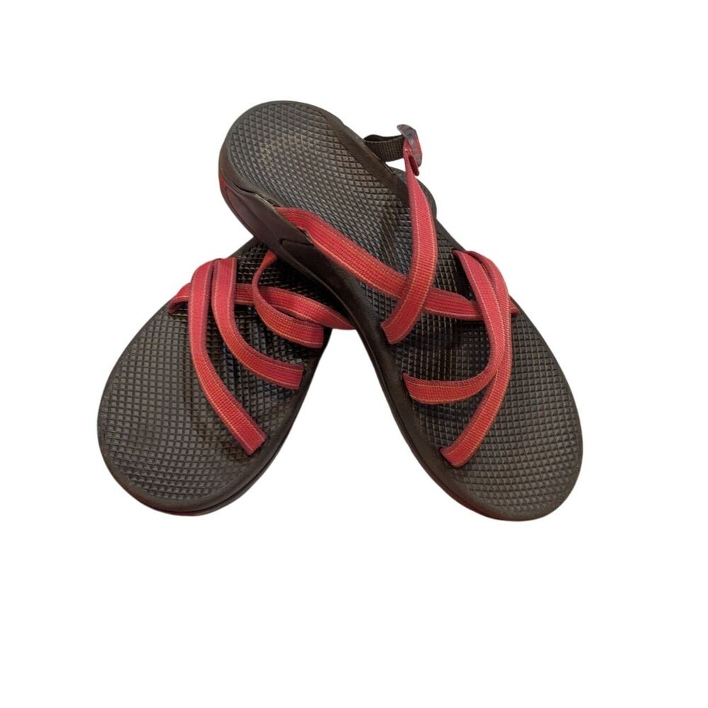 Chaco Women's Black Sandals with Red Straps Size 11